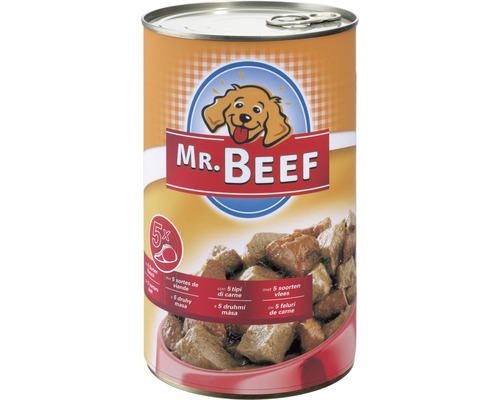 Hundmat MR. BEEF 5 sortes kött 1200g