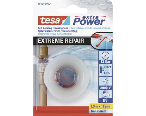 Reparationstejp TESA Extreme Repair silikon transparent 19mm 2,5m