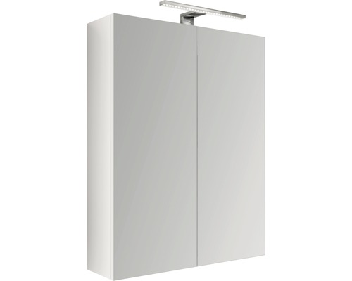 Spegelskåp Brento 60x60cm vitt LED IP 44 (beröringsskyddat och striltätt)