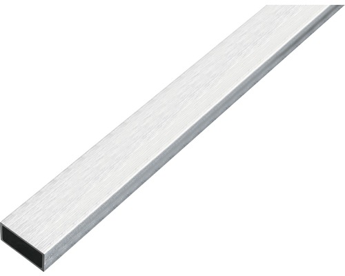 Rektangulärt rör KAISERTHAL aluminium rostfritt stål ljust 20x10x1mm 1m