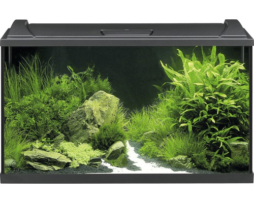 Akvarium EHEIM aquaproLED 126 med LED-belysning, filter, värmare, termometer, håv svart utan underskåp
