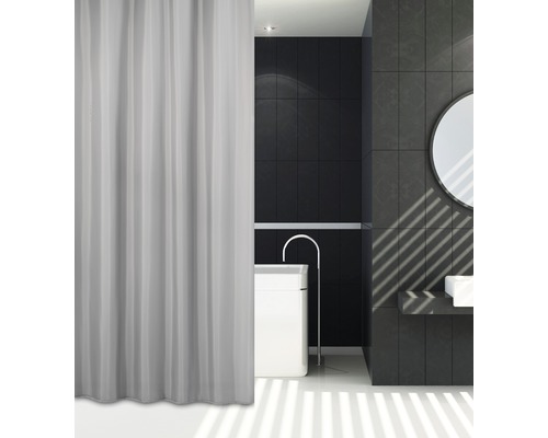 Duschdraperi Pisla grå textil 180x200 cm