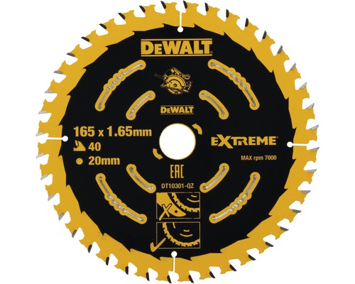 Sågklinga DEWALT cirkelsåg Extreme DT10301 165x20mm 40 tänder