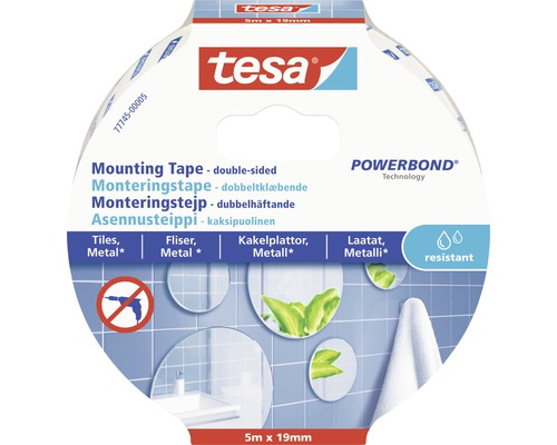Monteringstejp TESA kakel och metall 19 mm 5 m 10 kg/m