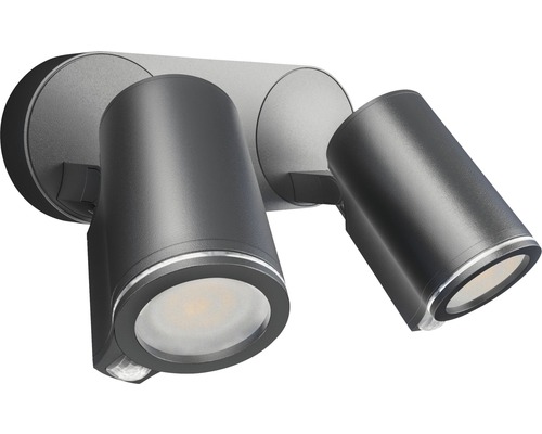 Spotlight STEINEL Spot Duo LED med rörelsevakt IP44 14,95W 1024lm 3000K varmvit B 247mm antracit