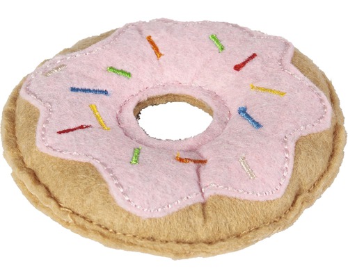 Kattleksak KARLIE textil donut 7,5cm rosa-0