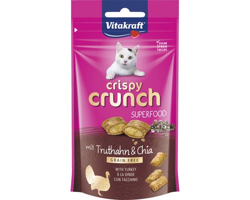 Kattgodis VITAKRAFT Crispy Crunch Kalkon/Chia 60g