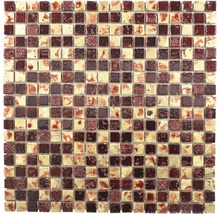 Mosaik natursten XAM 67 guld röd 30 x 30 cm-thumb-0