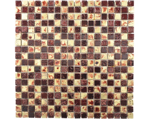 Mosaik natursten XAM 67 guld röd 30 x 30 cm-0
