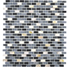 Mosaik glas natursten XCM B13S svart 31 x 28,5 cm-thumb-0