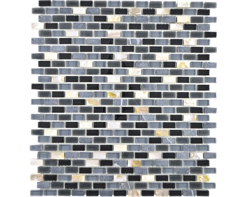 Mosaik glas natursten XCM B13S svart 31 x 28,5 cm-0