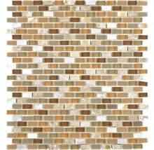 Mosaik glas natursten XCM B15S beige 31 x 28,5 cm-thumb-0