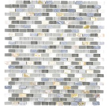 Mosaik glas natursten XCM B17S grå 31 x 28,5 cm-thumb-0