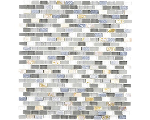 Mosaik glas natursten XCM B17S grå 31 x 28,5 cm-0