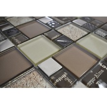 Mosaik glas XCM MC539 silver beige brun 29,8 x 29,8 cm-thumb-1