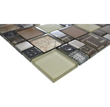 Mosaik glas XCM MC539 silver beige brun 29,8 x 29,8 cm-thumb-2