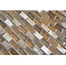 Mosaik glas natursten XCM B15S beige 31 x 28,5 cm-thumb-3