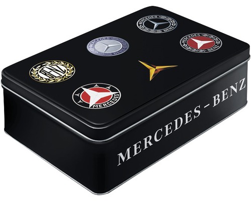 Plåtburk Flach Mercedes-B. Logos