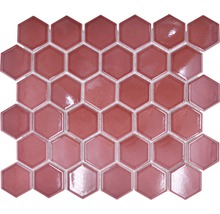 Mosaik HX 540 Hexagon keramik 32,5x28,1 cm bordeaux glans-thumb-0