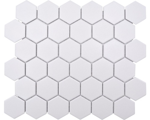 Mosaik keramik Hexagon HX AT51 vit matt 32,5x28,1 cm-0