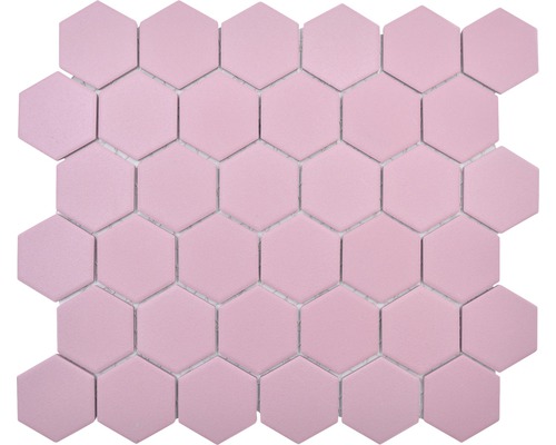 Mosaik keramik Hexagon HX AT52 rosa cerise matt 32,5x28,1 cm-0