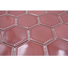 Mosaik HX 540 Hexagon keramik 32,5x28,1 cm bordeaux glans-thumb-3