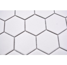 Mosaik keramik Hexagon HX AT51 vit matt 32,5x28,1 cm-thumb-4
