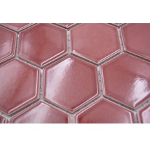 Mosaik HX 540 Hexagon keramik 32,5x28,1 cm bordeaux glans-thumb-4