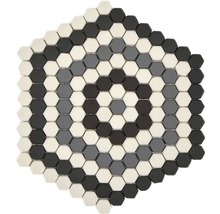 Mosaik glas CUBA HX3M grå svart vit 16,6 x 14,4 cm-thumb-4