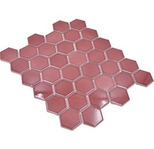 Mosaik HX 540 Hexagon keramik 32,5x28,1 cm bordeaux glans-thumb-5