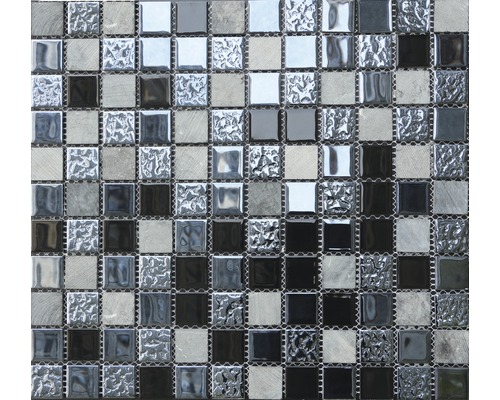 Mosaik glas natursten svart-0
