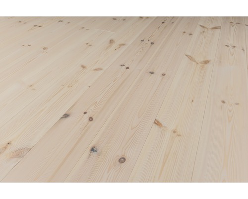 Massivt trägolv DALAFLODA furu Softpine Dolomit vit ekonomi 25x183mm