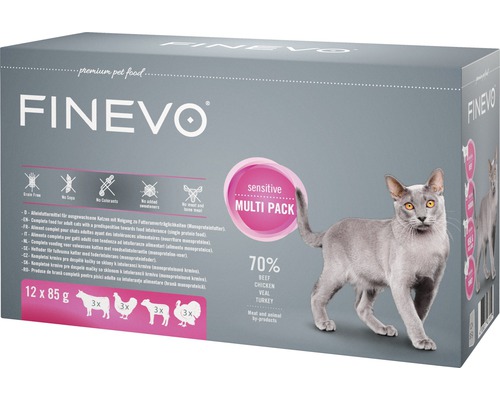 Kattmat FINEVO Sensitive Cat mix 12x85g-0