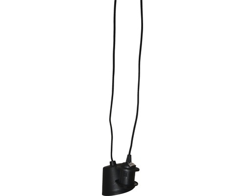 Lamphållare COTTEX E27 med lampsladd i textil svart