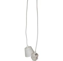 Lamphållare COTTEX E27 med lampsladd i textil vit-thumb-0