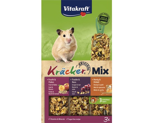 Hamstergodis VITAKRAFT Kräcker® 3st multivitamin honung frukt 168g