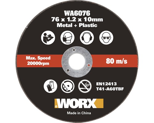 Kapskiva WORX WA6076 plast metall 76mm WX801-0