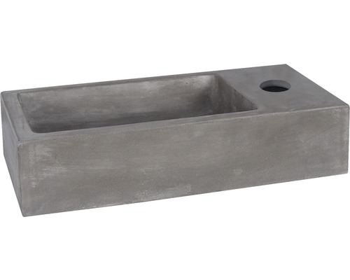 Tvättställ DIFFERNZ Hura L betong mörkgrå 40x22 cm-0