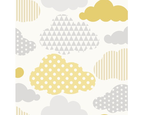 Tapet SUPERFRESCO EASY Kids at Home clouds yellow grå 108267