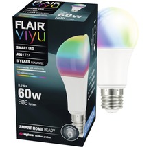 Ljuskälla FLAIR ViYu LED A60 E27 9.5W(60W) 806lm 1800-6500K RGBW flerfärgad - kompatibel med SMART HOME by hornbach-thumb-4