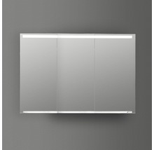 Spegelskåp med infälld belysning trästruktur grå 120cm-thumb-0