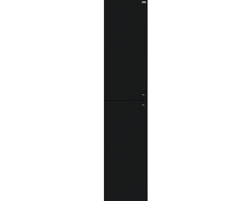 Badrumsskåp Slimmat högskåp två dörrar svart matt-0