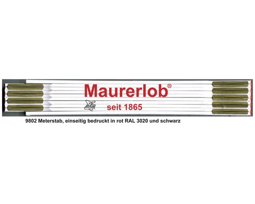 Meterstock MAURERLOB trä gul/vit 2m