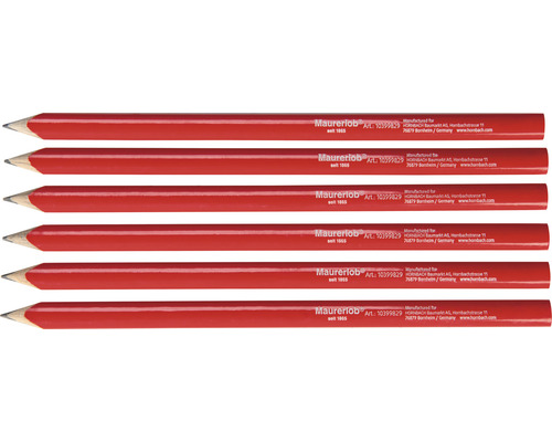 Snickarpenna MAUERLOB röd 240mm 6-pack