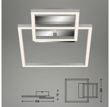 Plafond BRILONER Frames LED dimbar 19,6W 1500lm 3000K varmvit LxBxH 358x260x75mm aluminium/krom-thumb-3