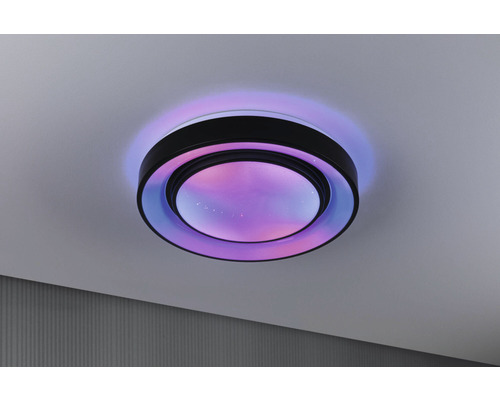Plafond PAULMANN LED SpacyColor 24W 750lm RGB Ø 350mm svart med fjärrkontroll + regnbågseffekt + Tunable White + nattljusfunktion
