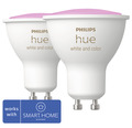 Reflektorlampa PHILIPS Hue White & Color Ambiance GU10 2x4,3W 2x230lm varmvit-dagsljusvit dimbar vit 2 styck - kompatibel med SMART HOME by hornbach