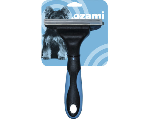 Hundborste OZAMI Furmaster large lång päls 45 tänder blå/svart