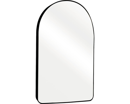 Spegel halv oval ram svart 51x76cm