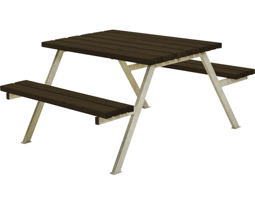 Picknickbord PLUS Alpha trä/stål 118cm svart